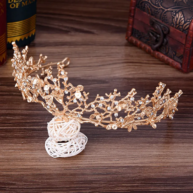 Bridal branch European style rhinestone baroque crown wedding accessories