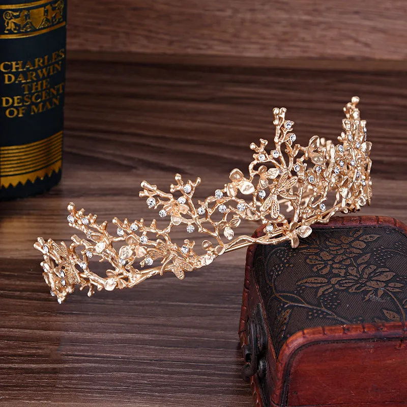 Bridal branch European style rhinestone baroque crown wedding accessories