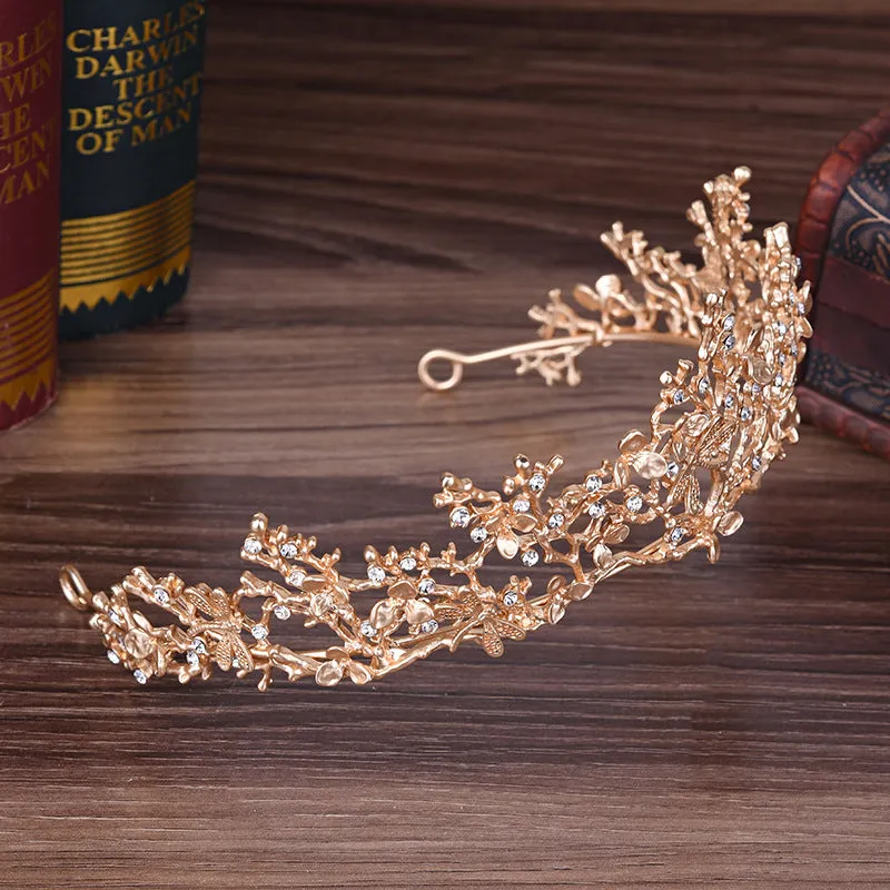 Bridal branch European style rhinestone baroque crown wedding accessories