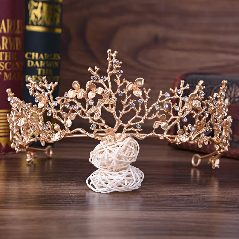 Bridal branch European style rhinestone baroque crown wedding accessories