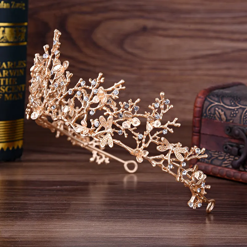 Bridal branch European style rhinestone baroque crown wedding accessories
