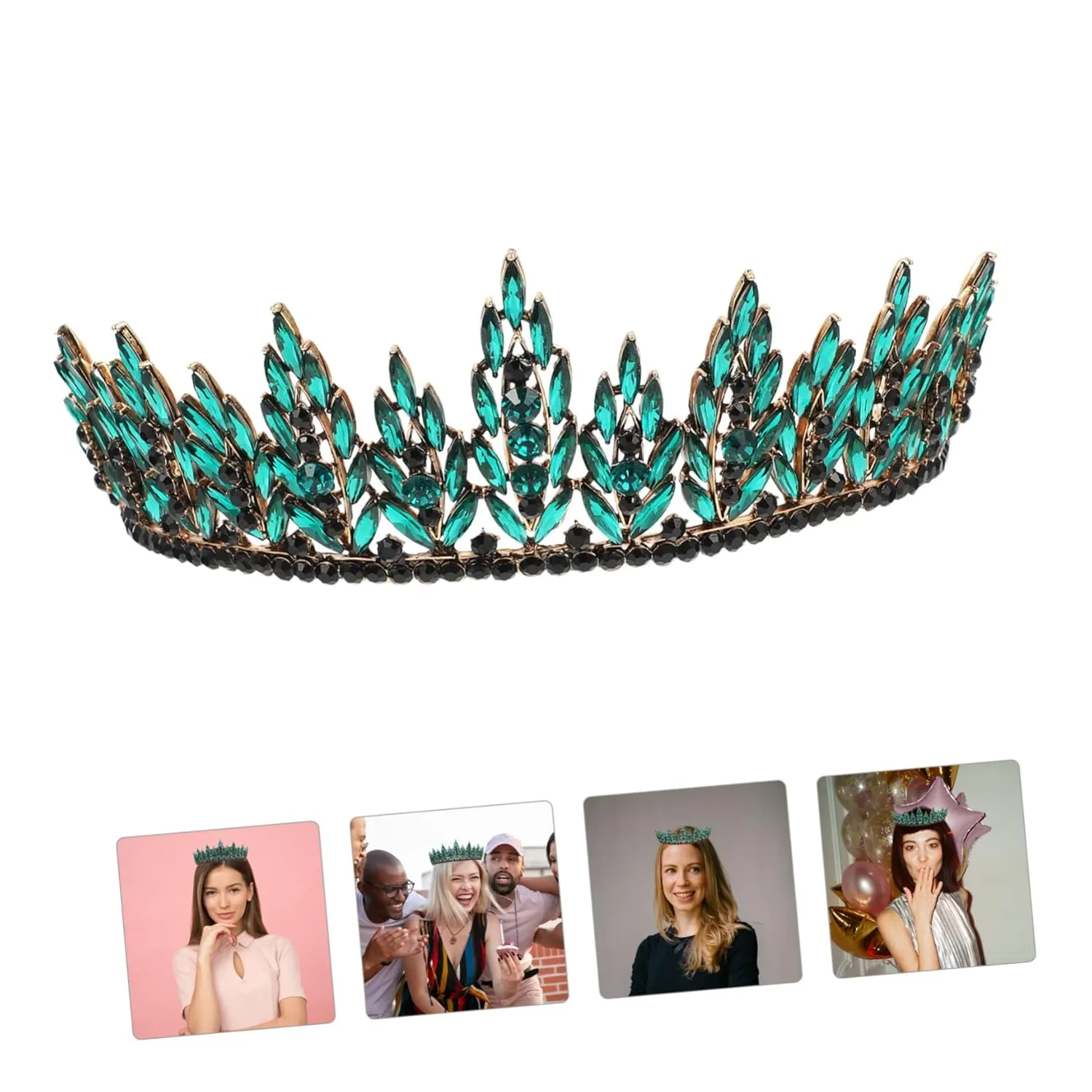 Bridal Crown Headpiece for Weddings Parties Retro Rhinestone Wedding Headband Elegant Hair Accessory for Brides Proms Special Occasions Charming Design for -term Wear