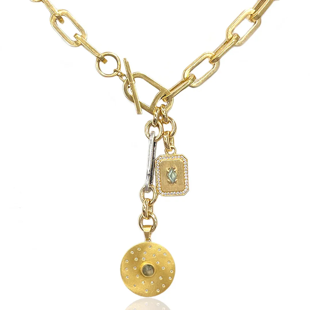 BRUSHED GOLD RICO BAR RONDO TOGGLE NECKLACE-FP