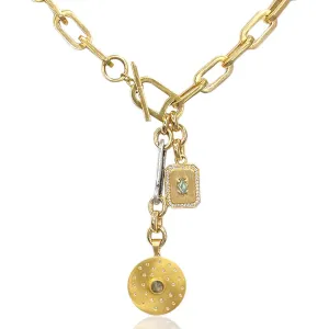 BRUSHED GOLD RICO BAR RONDO TOGGLE NECKLACE-FP
