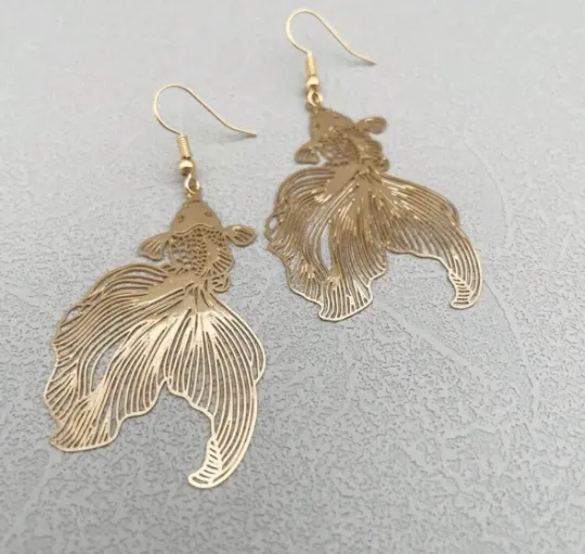 Classical - Colourful koi fish earrings | hollow