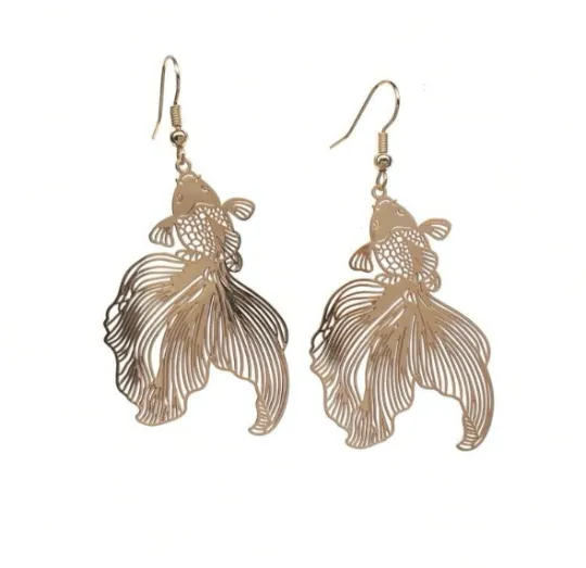 Classical - Colourful koi fish earrings | hollow