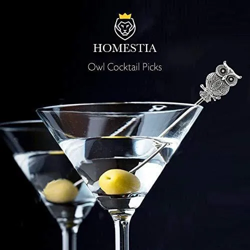 Cocktail Picks Stainless Steel Martini Picks Reusable Olive Picks Garnish Skewer Fruit Toothpicks Gift Set