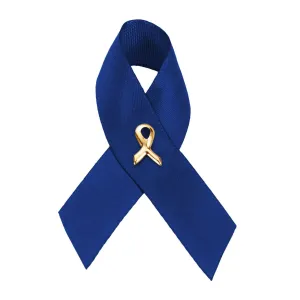 Colorectal Cancer Awareness Blue Satin Ribbon Pins