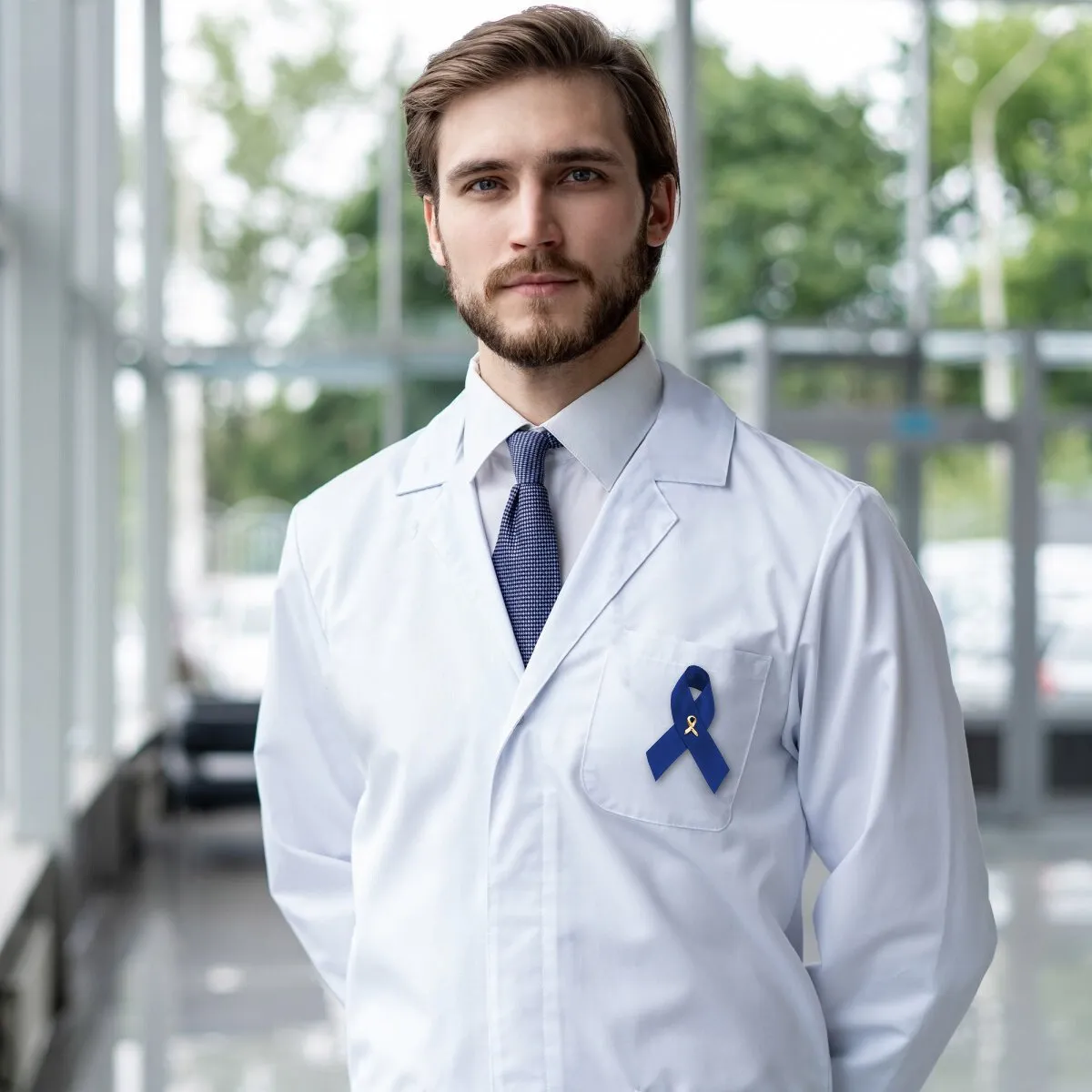 Colorectal Cancer Awareness Blue Satin Ribbon Pins