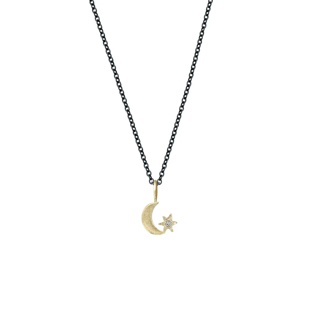 Crescent Growth Amulet Charm Necklace