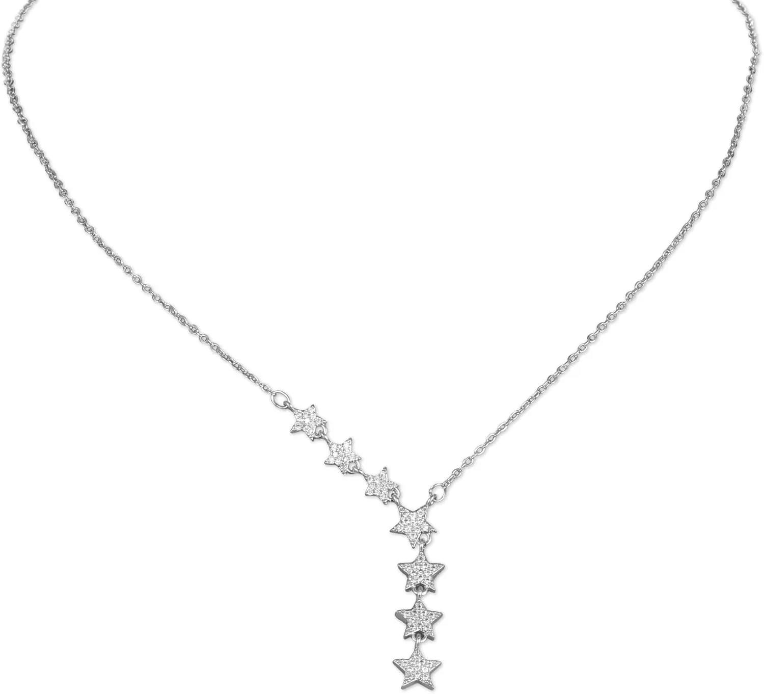 Crystal Dainty Star Necklace for Women Star Statement Y-Necklace Shining Exquisite Choker Necklaces Minimalist Jewelry Gifts Cute Prom Necklaces Adjustable Pendant for Anniversary Valentines Costume