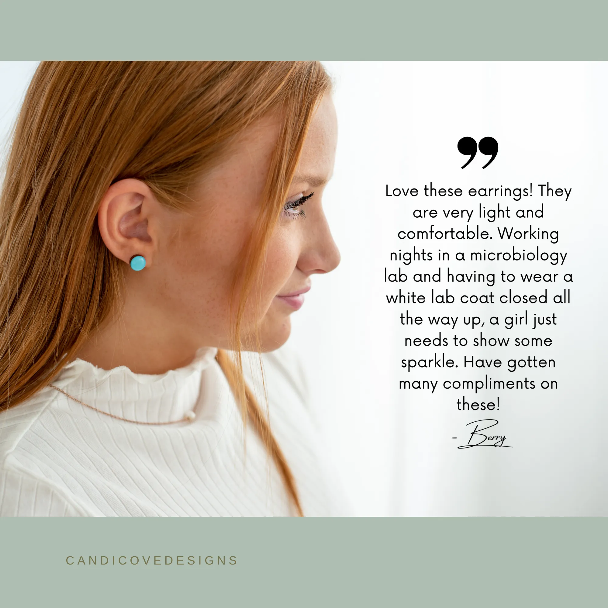 Desert Turquoise Hexagon Stud Earrings by Candi Cove Designs