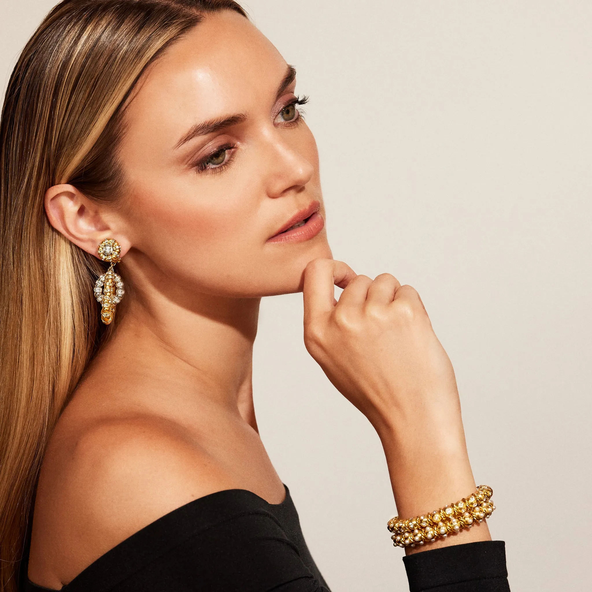 Double Helix Earrings in Gold and Platinum