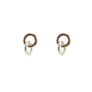 Duo Circle Rose Gold Sterling silver Earrings