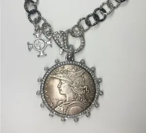 Elisabeth Pohle - Lady Liberty Coin Necklace in Silver