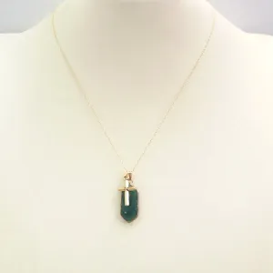 Emerald Hexagon with Cross Single Pendant