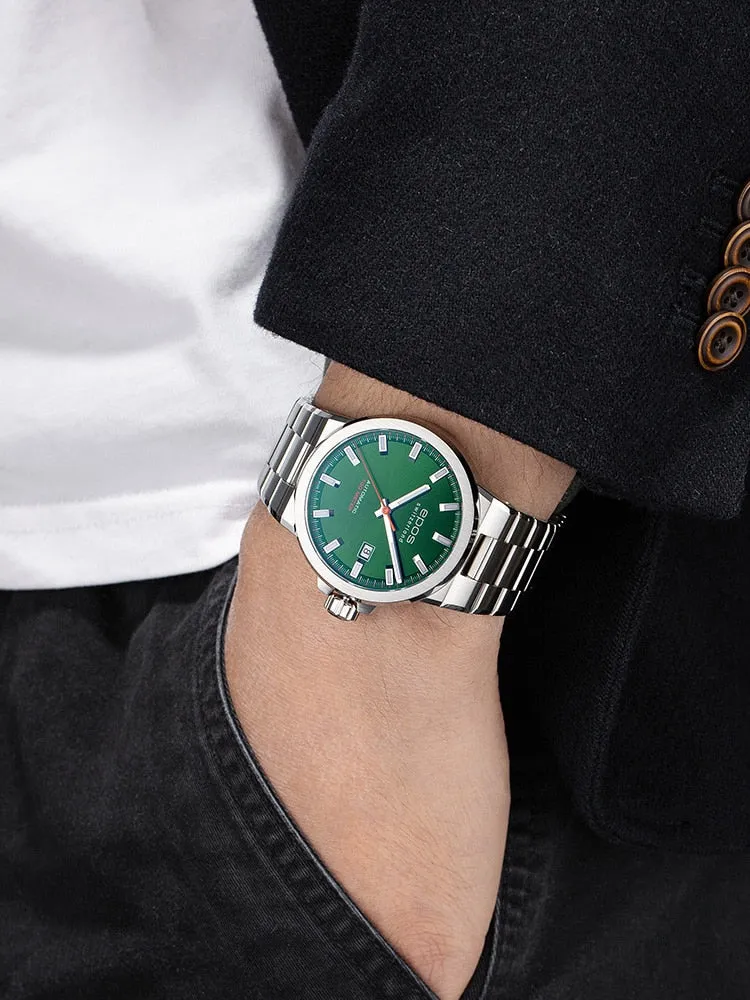 EPOS Luxury Brand Quartz Watches Men&#39;s Blue Angel World Chronograph WristWat Business Casual Steel Leather Band Watch Clock