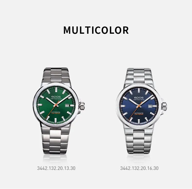 EPOS Luxury Brand Quartz Watches Men&#39;s Blue Angel World Chronograph WristWat Business Casual Steel Leather Band Watch Clock
