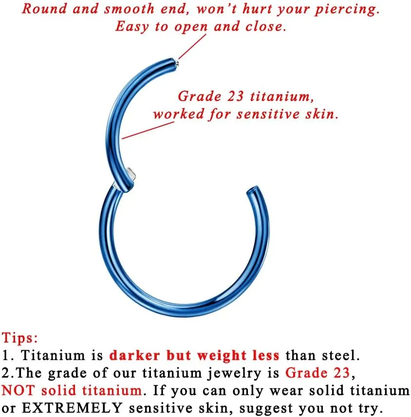 FANSING G23 Titanium Hinged Piercing Rings Hoop