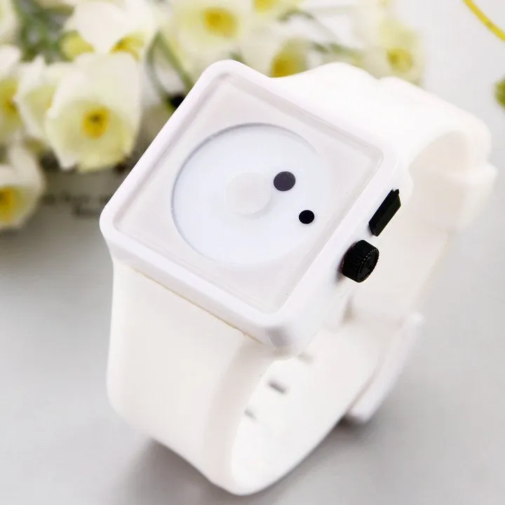 Fashion Men Smile Dot hours Quartz watches Unisex women Silicone Wristwatches Casual Watch Sports watch