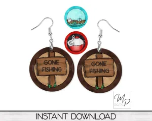 Fishing PNG BUNDLE, Digital Download for Sublimation of Round Blanks