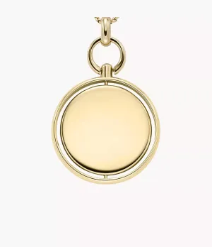 Fossil Heritage Legacy Charm Gold-Tone Stainless Steel Pendant Necklace JF04779710