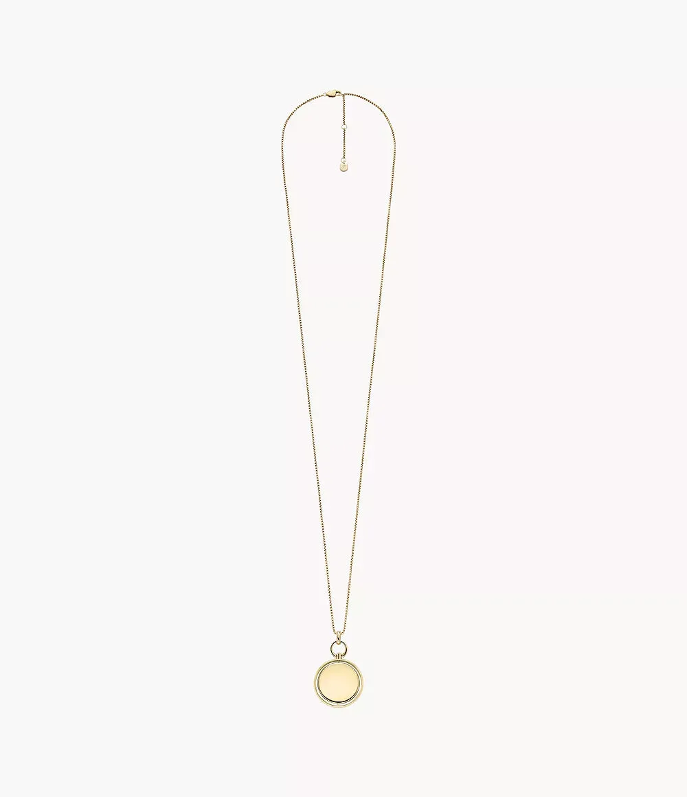 Fossil Heritage Legacy Charm Gold-Tone Stainless Steel Pendant Necklace JF04779710