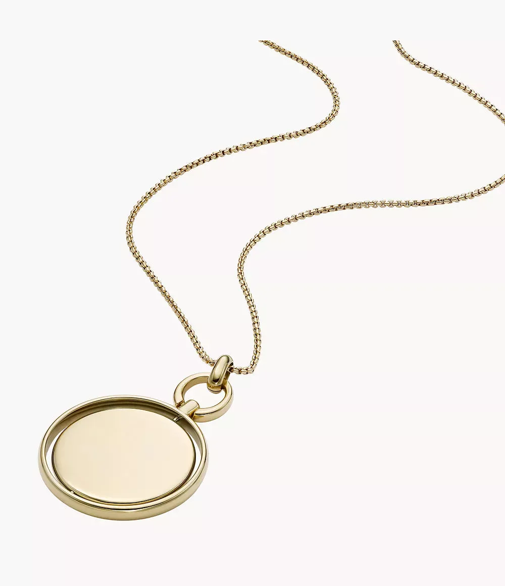 Fossil Heritage Legacy Charm Gold-Tone Stainless Steel Pendant Necklace JF04779710