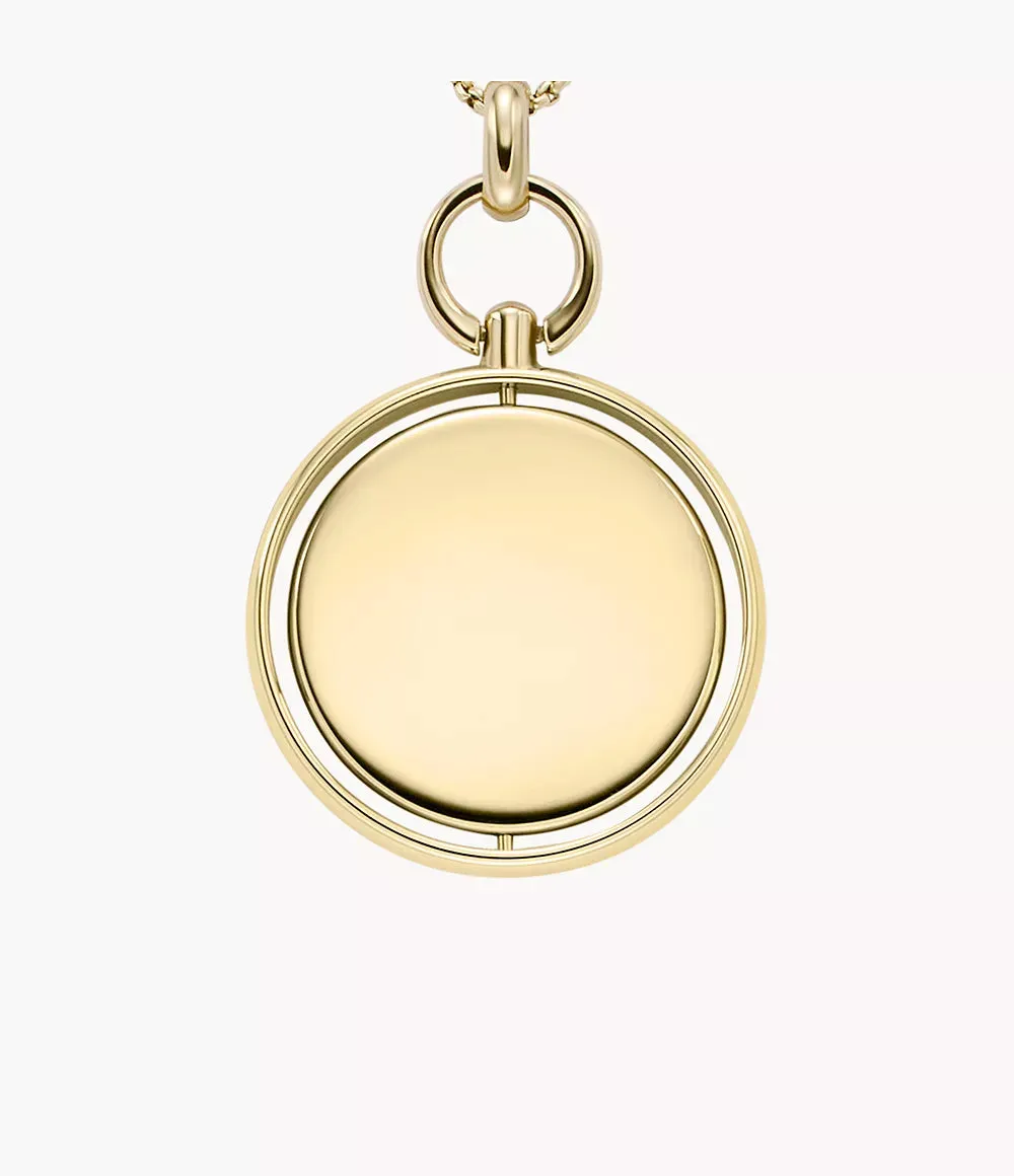 Fossil Heritage Legacy Charm Gold-Tone Stainless Steel Pendant Necklace JF04779710