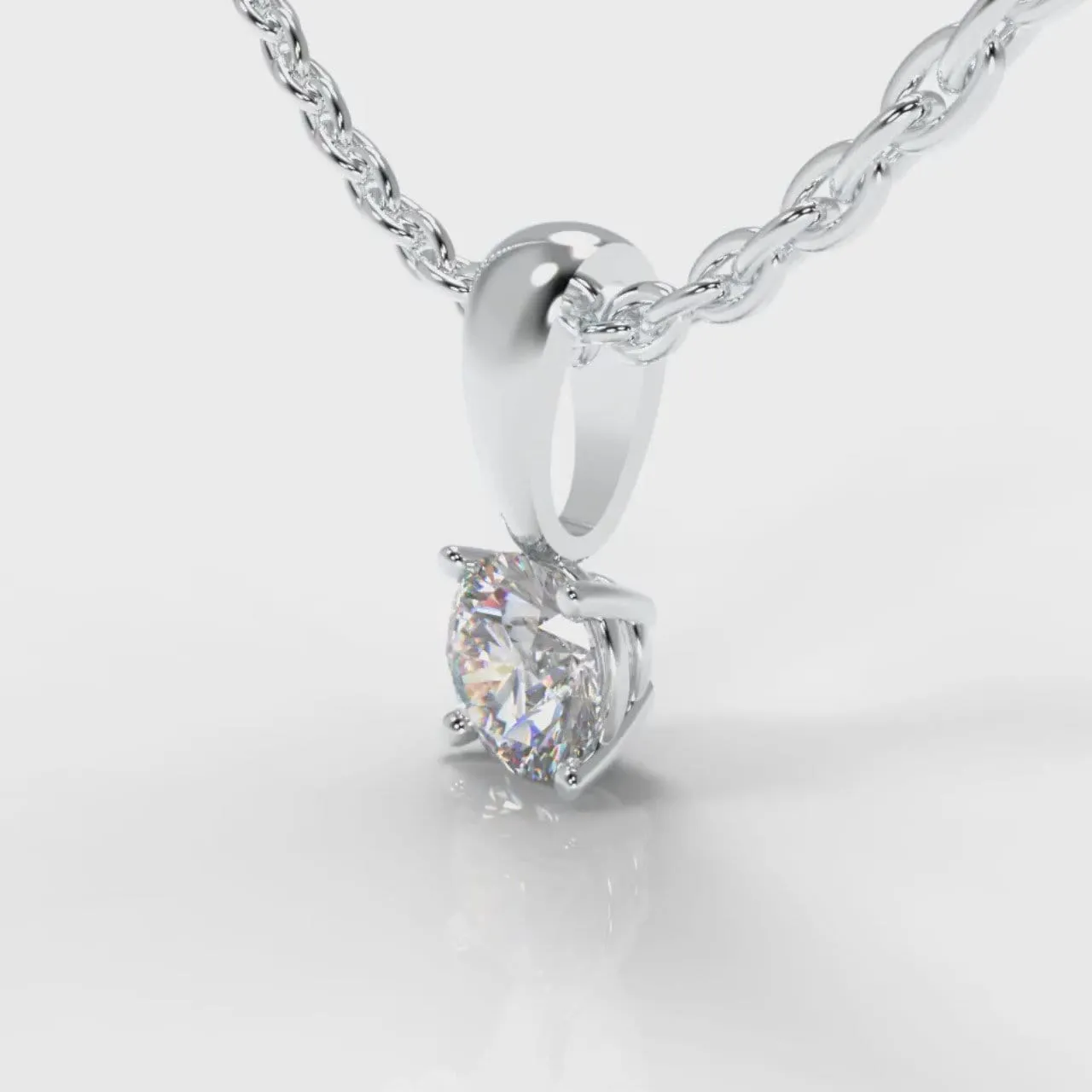 Four Claw Diamond Pendant (GIA Certified)