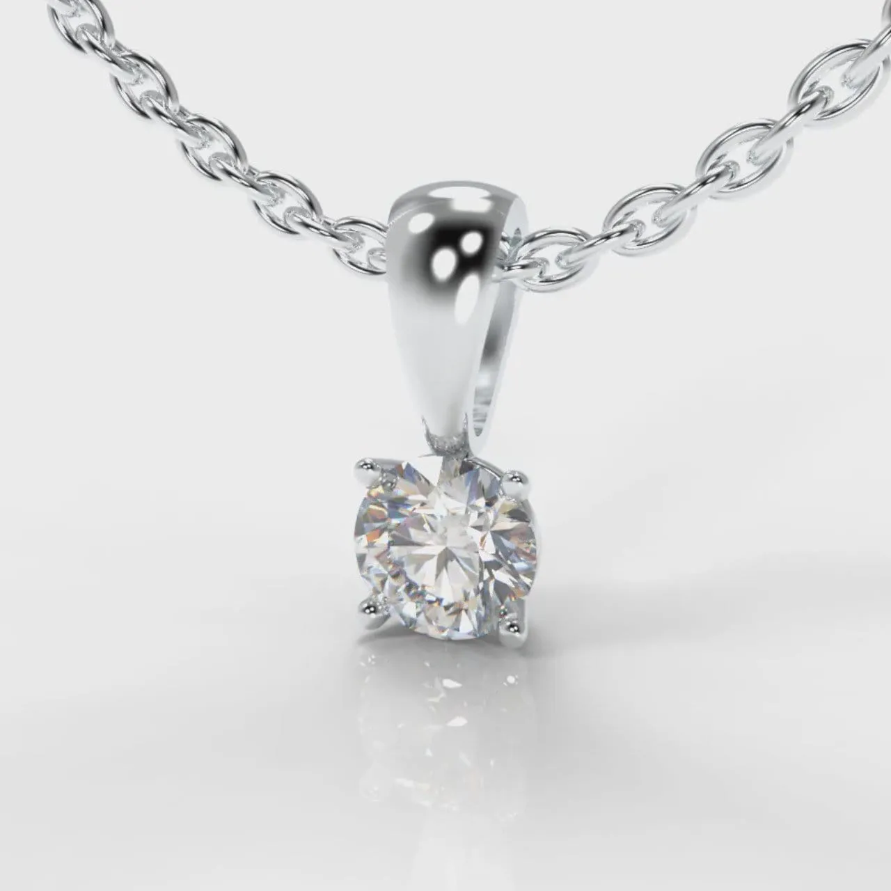 Four Claw Diamond Pendant (GIA Certified)