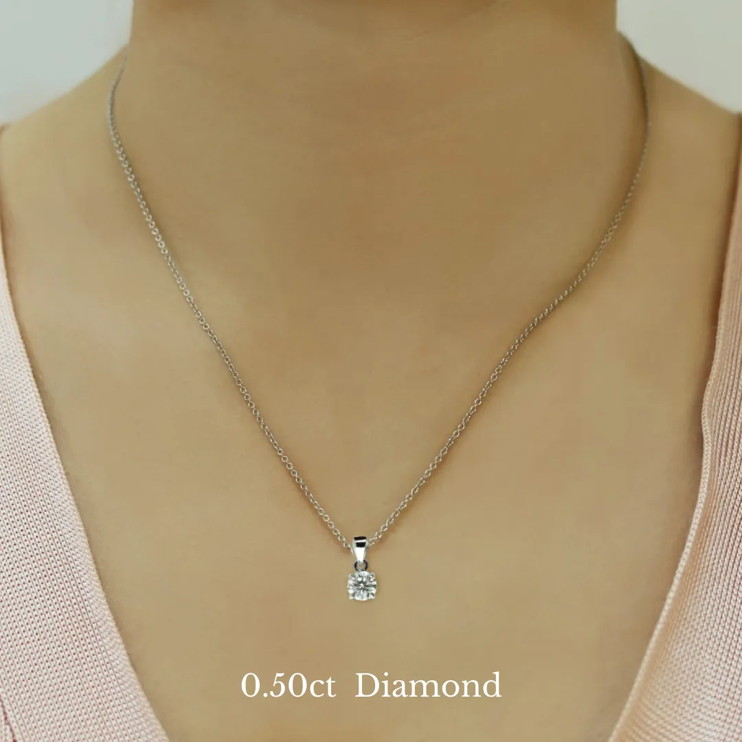 Four Claw Diamond Pendant (GIA Certified)