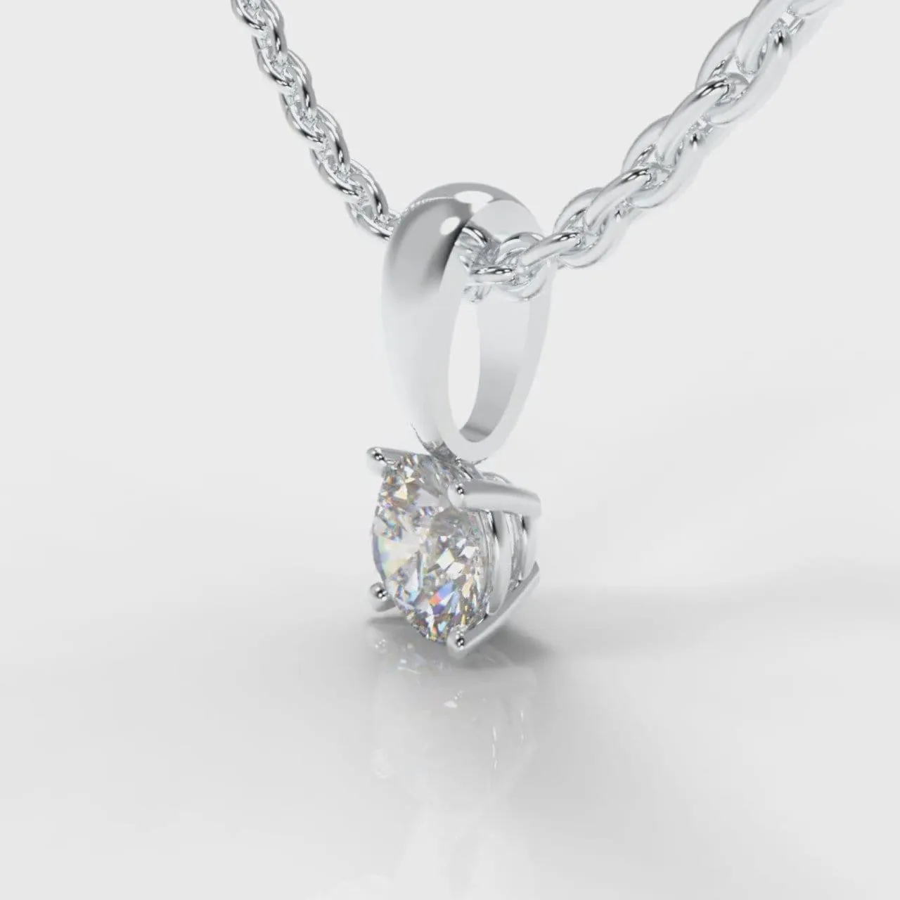 Four Claw Diamond Pendant (GIA Certified)