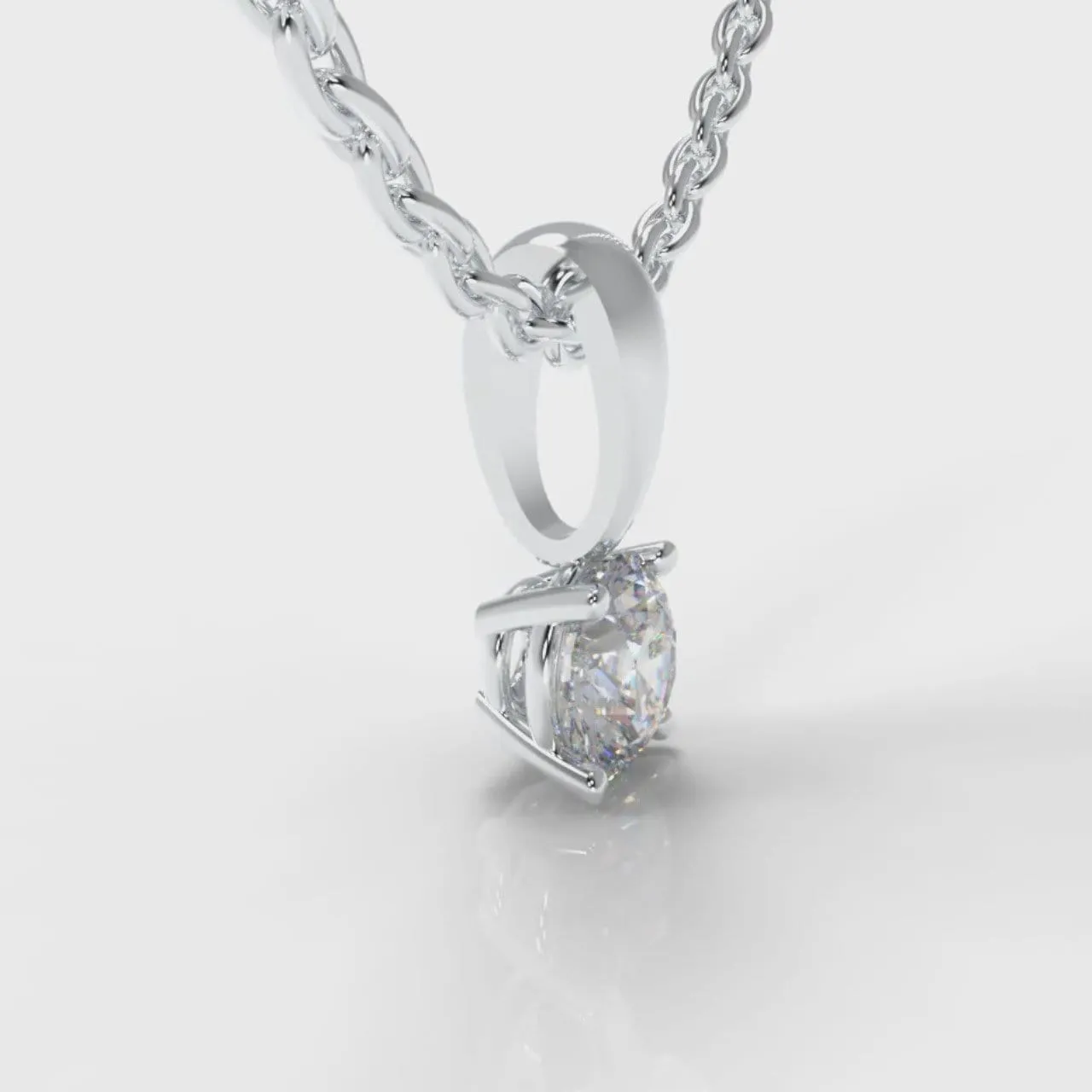 Four Claw Diamond Pendant (GIA Certified)