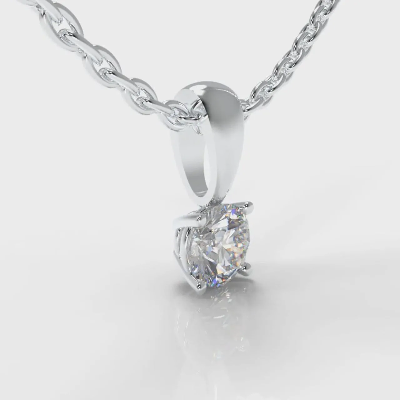 Four Claw Diamond Pendant (GIA Certified)