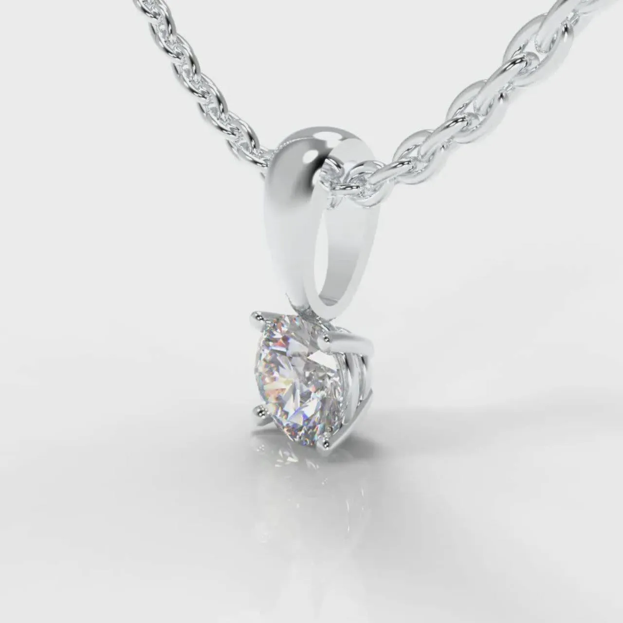 Four Claw Diamond Pendant (GIA Certified)