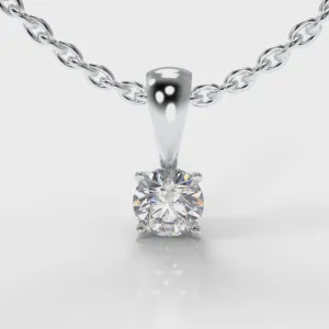 Four Claw Diamond Pendant (GIA Certified)