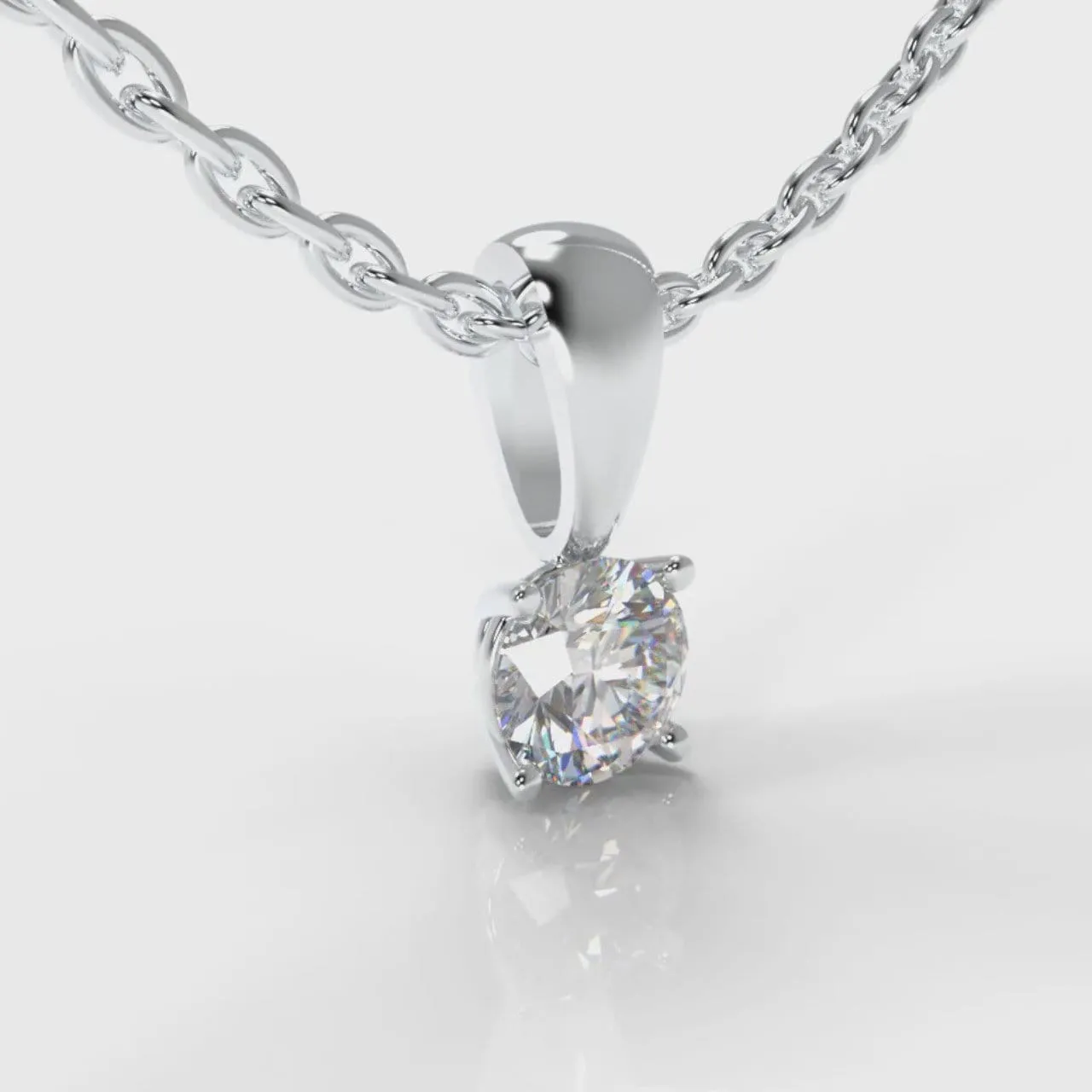 Four Claw Diamond Pendant (GIA Certified)
