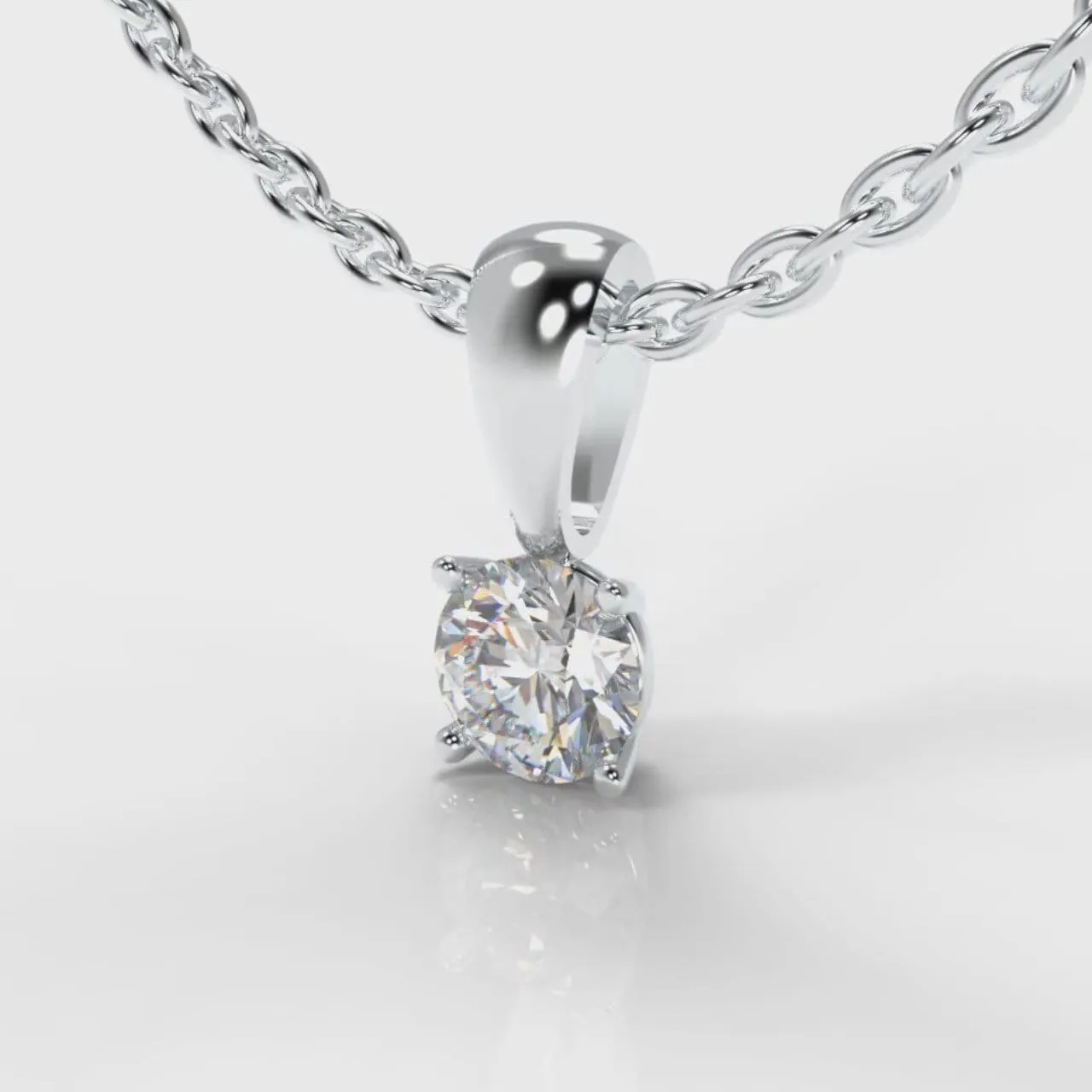 Four Claw Diamond Pendant (GIA Certified)