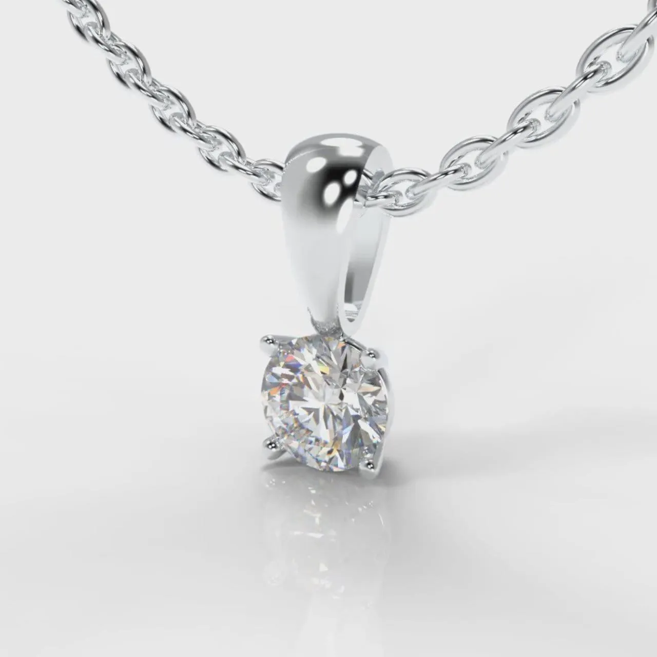 Four Claw Diamond Pendant (GIA Certified)