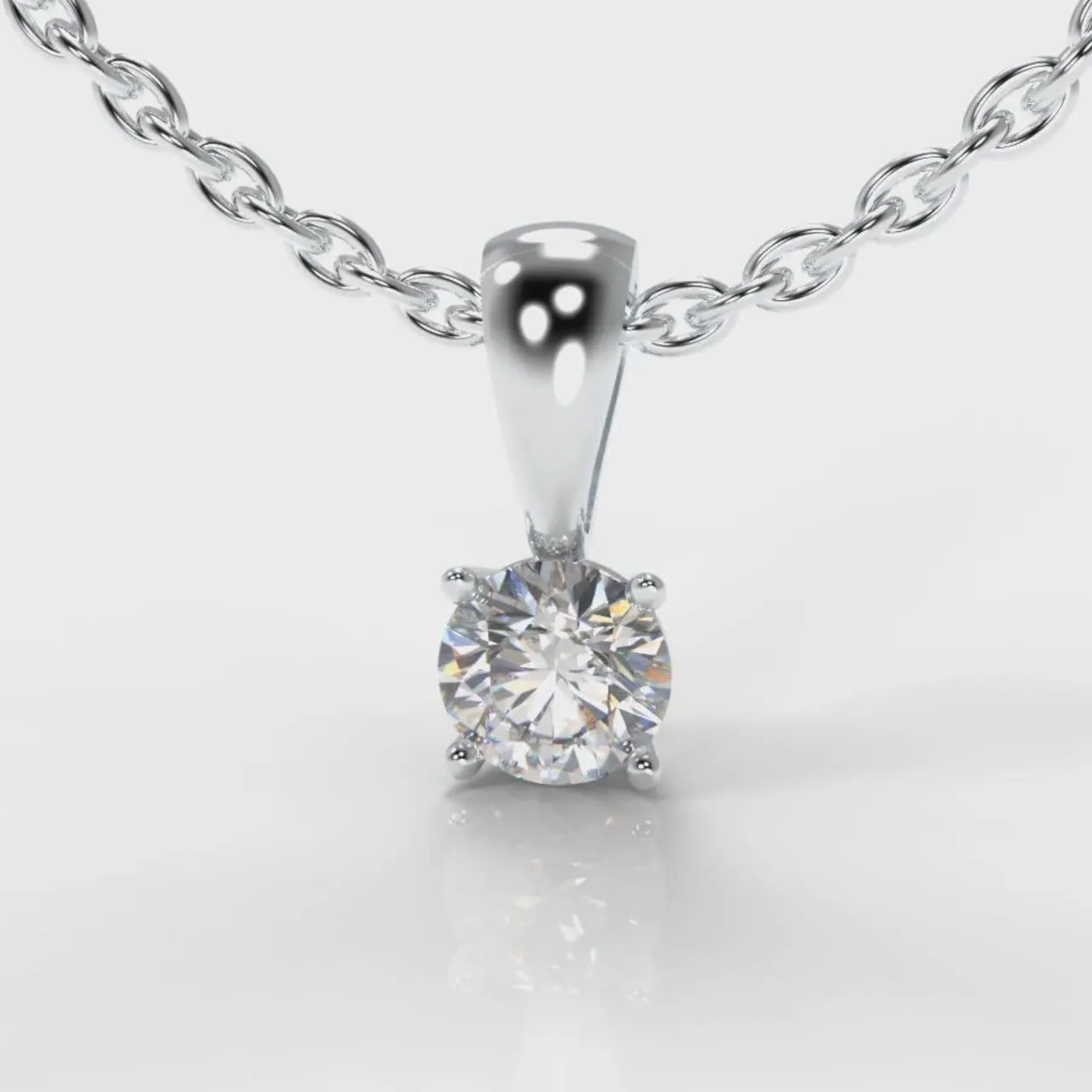 Four Claw Diamond Pendant (GIA Certified)