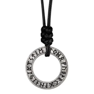 FUTHARK RUNE CIRCLE VIKING NECKLACE - STERLING SILVER