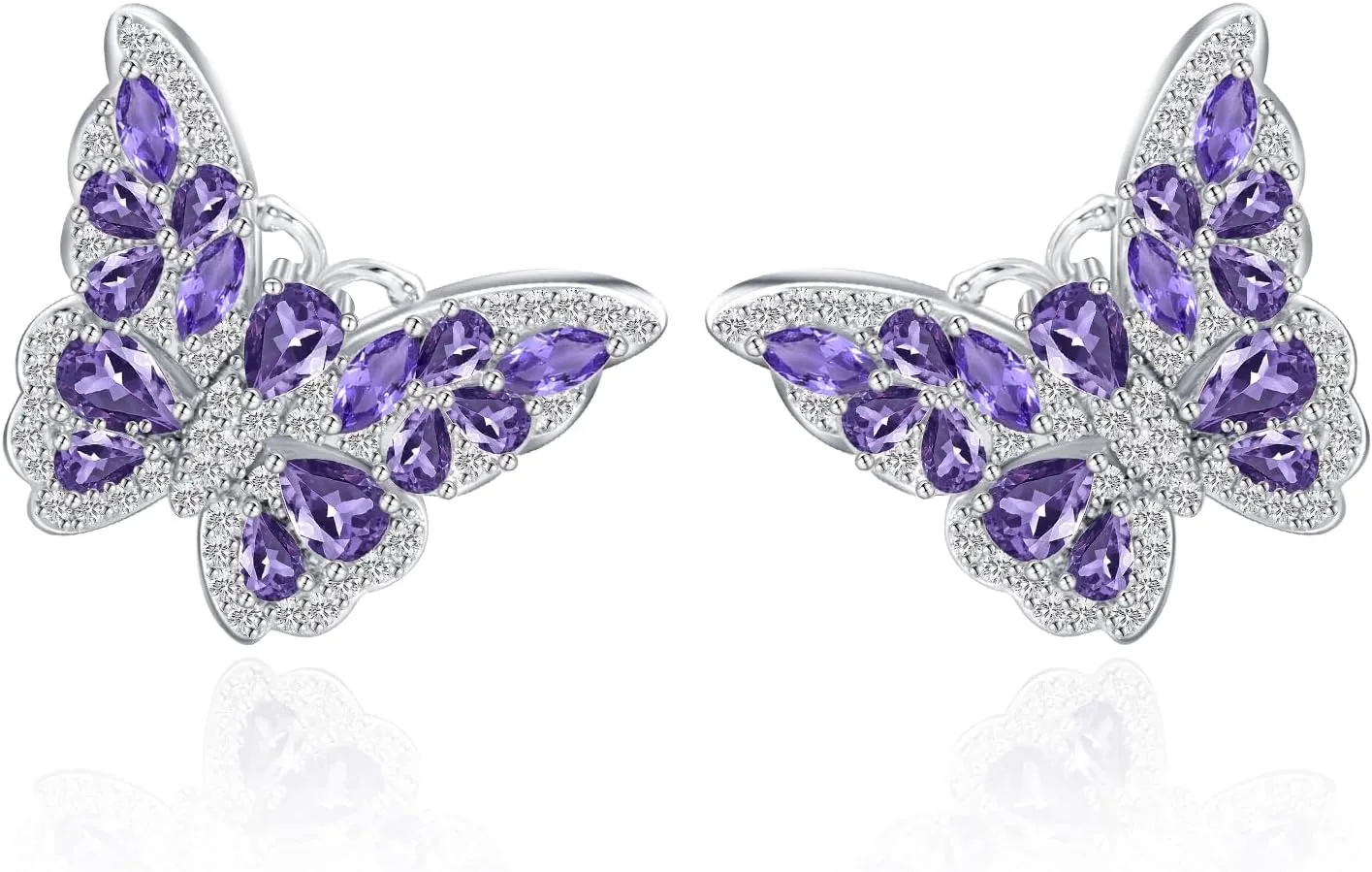 G&GEMSJEW Butterfly Pendant Necklace Shining CZ Butterfly Necklace Various Optional