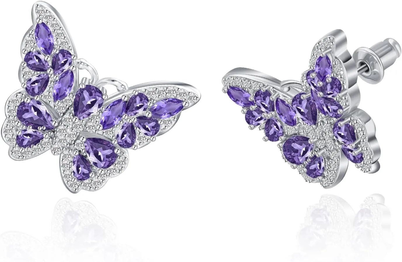 G&GEMSJEW Butterfly Pendant Necklace Shining CZ Butterfly Necklace Various Optional