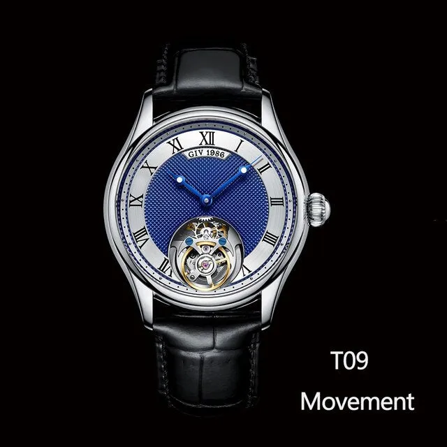GIV Men&#39;s Original Manual Tourbillon Movement Man Watch Sapphire Tourbillon Mechanical Business Watch For Men Luxury Waterproof