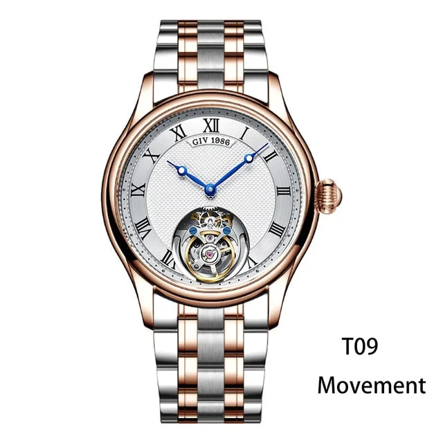 GIV Men&#39;s Original Manual Tourbillon Movement Man Watch Sapphire Tourbillon Mechanical Business Watch For Men Luxury Waterproof