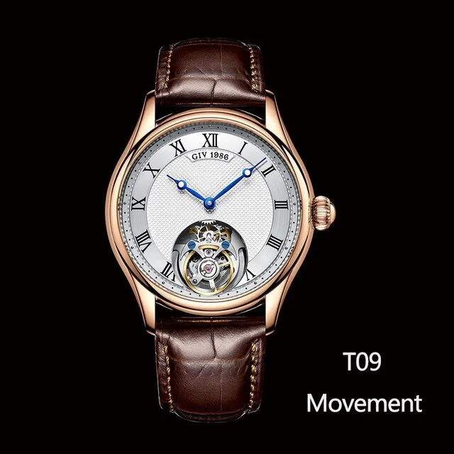 GIV Men&#39;s Original Manual Tourbillon Movement Man Watch Sapphire Tourbillon Mechanical Business Watch For Men Luxury Waterproof