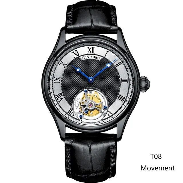 GIV Men&#39;s Original Manual Tourbillon Movement Man Watch Sapphire Tourbillon Mechanical Business Watch For Men Luxury Waterproof