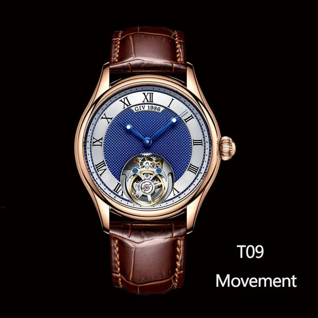 GIV Men&#39;s Original Manual Tourbillon Movement Man Watch Sapphire Tourbillon Mechanical Business Watch For Men Luxury Waterproof