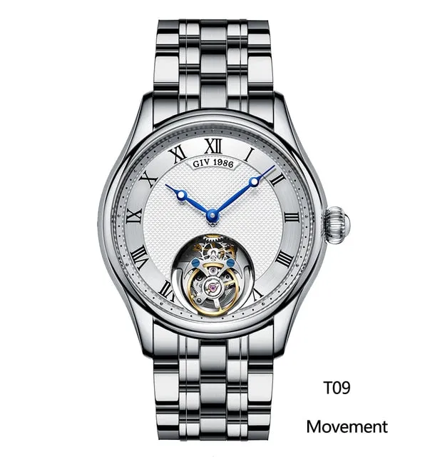 GIV Men&#39;s Original Manual Tourbillon Movement Man Watch Sapphire Tourbillon Mechanical Business Watch For Men Luxury Waterproof
